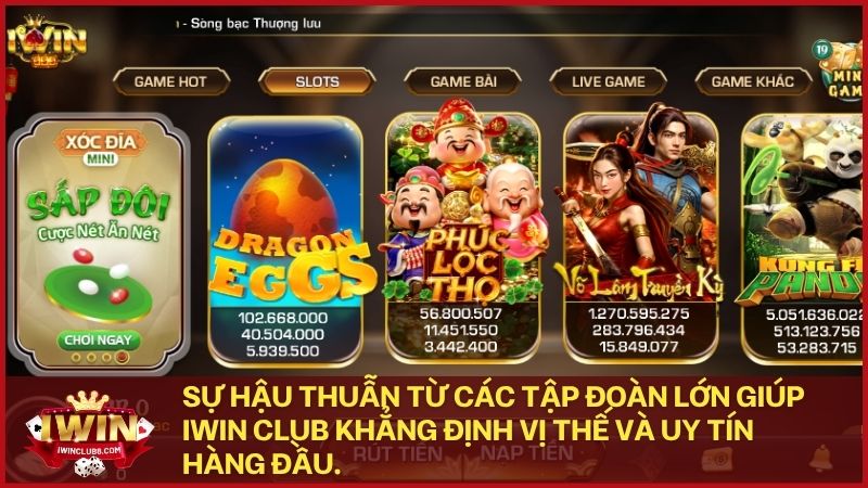 Iwin sở hữu nguồn vốn khổng lồ từ các tập đoàn giải trí hàng đầu châu Á hiện nay